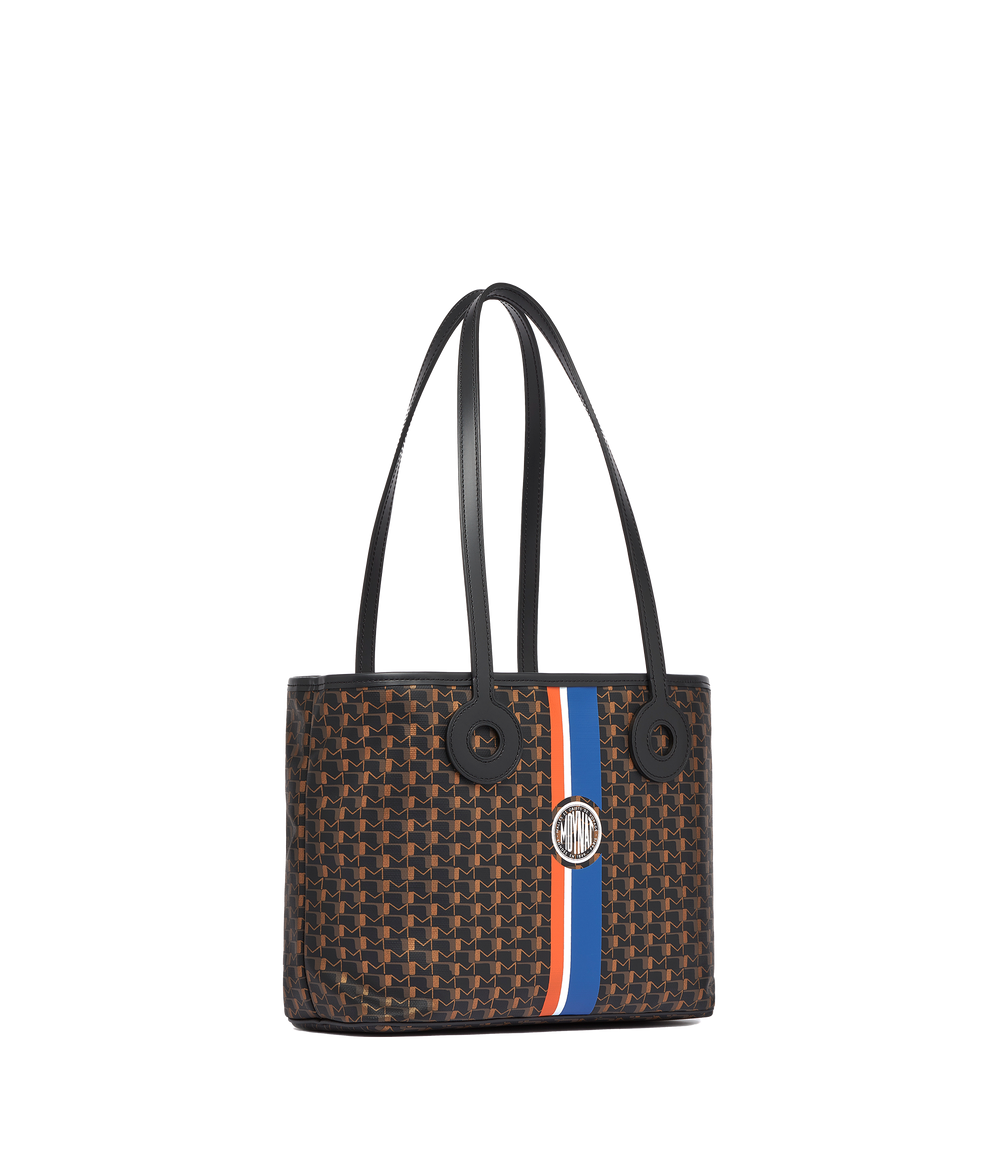 Moynat Paris Tote bag in monogram canvas and grey leather , brand